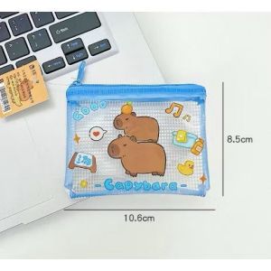 Coin Purse Cute PVC Transparent Coin Bag Cartoon Student Portable Storage Bag Capybara Lipstick Bag