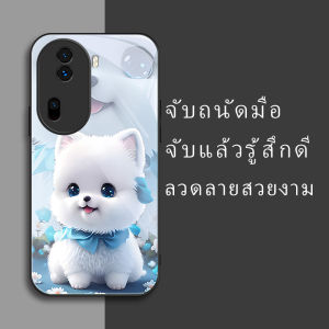 สำหรับ Oppo Reno 11 Pro 5G เคสศัพท์กันตกน่ารักลายน้องหมาสีขาวหิมะ บุคลิกภาพทันสมัย