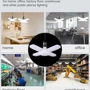 Lampu LED Lipat 4 Baling 28W Super Terang / Lampu Plafon Lipat Hemat Energi Desain Kipas 4 baling