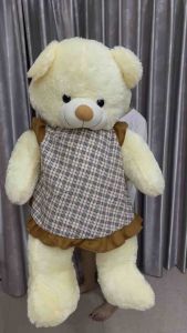ตุ๊กตาหมีขนปุยใส่ชุดลายสก็อต ตัวใหญ่ขนาดประมาณ 120 ซม มี 2 สีให้เลือก ตัวนุ่ม ขนนิ่ม