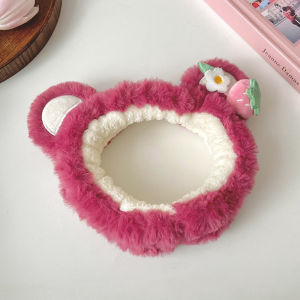 Strawberry Bear Plush Headband Female Korean Cartoon Cute Sweet Face Washing Makeup Hair Accessories
