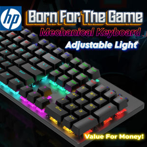 HP GK100F True Mechanical Keyboard Wired 104 Keys Anti-collision Adjustable RGB Backlight