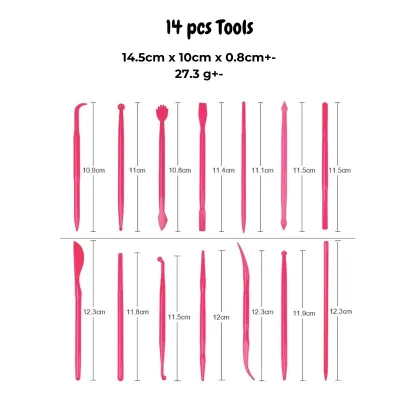 CTD 14 pcs Plastic Clay Sculpting Tools Cake Decorating Tools Set for Shaping Clay Playdough Tools Polymer Air Dry Clay
