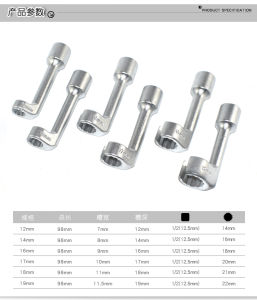 L-shaped Opening Hexagonal Slotted Oxygen Sensor Wrench Diesel Fuel Injection Pipe Socket Wrench for BMW Benz Volkswagen