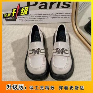 Free Shipping Korean-Style Preppy Dress Shoes 2026 Autumn New Collection Slip-On Loafers Solid Color Round Toe