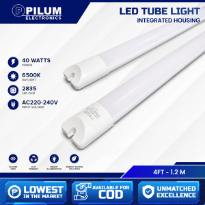 Pilum 40W LED Tube Light Integrated Housing 4FT 6500K Daylight SMD2835 AC220-240V Energy Saving Lamp