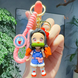 YF Demon Slayer Figure Dolls Keychain Gift For Kids Backpack Pendant Tanjirou Nezuko Zenitsu Inosuke Shinobu Toys FY
