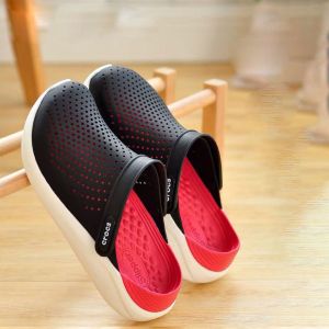 Crocs LiteRide Clog black and red beautiful shoes good quality durable modern popular suitable for beach trips/swimming light soft comfortable relieves pain.