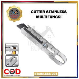 (1PCS). Pemotong Multifungsi 9In1 Pisau Serbaguna Stainless Tahan Karat Pemotong Kertas Kunci Pas Tajam