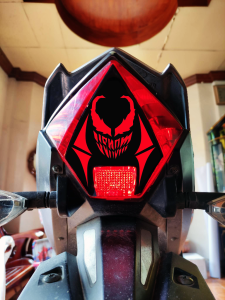 Euro Motor Marvel125 Tail Light Decal Venom Design