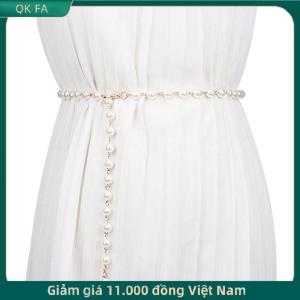 QK FA ✨ Phụ Nữ Thời Trang Thắt Lưng Sang Trọng Thiết Kế Vành Đai Ngọc Trai Dây Thắt Lưng Trắng Eo Chuỗi Tất Cả Các Trận Đấu Ngọc Trai Vành Đai Mặt Dây Chuyền Cho Phụ Nữ