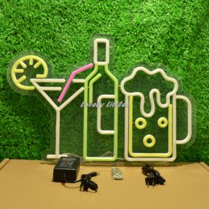 ป้ายไฟLED ป้ายไฟนีออน ป้ายไฟอะคริลิค ป้ายไฟหน้าร้าน " ป้ายไฟ BAR" แบบเสียบปลั๊กไฟ ป้ายไฟตกเเต่งร้าน