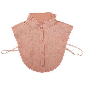 Vintage Ruffled Mock Neck False Collar Detachable Blouse Button Down Half Shirt Crop Top Clothing Accessory for Women