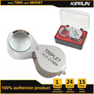 KIPRUN 30X21พับ Jewristloupe แบบพกพาแว่นขยายขนาดกระเป๋าน่ารักเครื่องประดับแว่นขยายแว่นตาส่องสว่าง Loupe