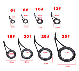 8PCS Ceramic Fishing Rod Guide Rings Stainless Steel Tip Top Repair Kit High Carbon Frame Fishing Rod Accessories
