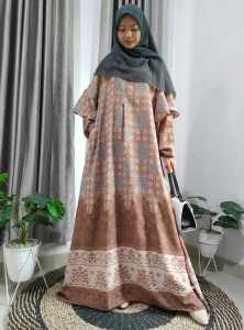 Gamis Dara Wollycrepe etnich Variasi Rumbai M XL