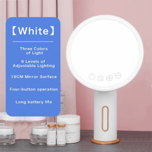 JAYNEBIO 3 LED Colors Vanity Mirror with Lights Touch Screen Rechargeable Beauty Mirror High Quality Brightness Adjustable Makeup Mirror