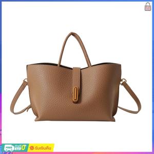 Women Simple Crossbody Bag PU Leather Vintage Tote Handbag Adjustable Strap Retro Bucket Satchel Bag Ladies Commute Bag