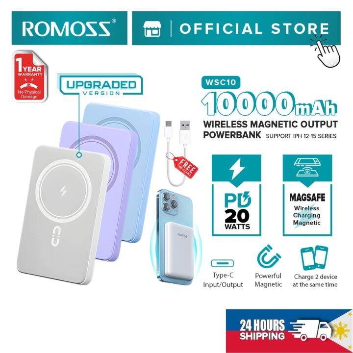 Romoss WSC10 10000mAh Power Bank 15W Wireless And PD20W Wired Fast ...