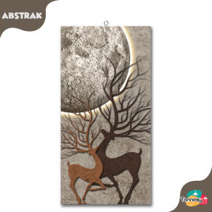 TENNESY Hiasan Dinding Abstract Rusa Aestetic 15x30CM Dekorasi Pajangan Kayu Dekorasi Kamar Rumah