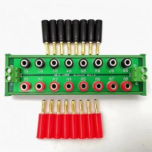DIN Rail Mounting 2 X 8-Bit Banana Jack Power Distribution Module DC Power Distribution Board.
