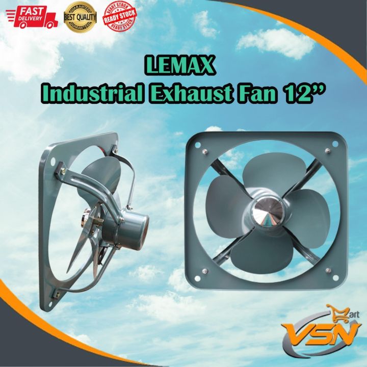 LEMAX Industrial Exhaust Fan Light Duty Low Noise 12 inch 16 inch 24 ...