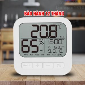 Máy Nhiệt Kế Điện Tử Cao Cấp Hiện Đại Đo Nhiệt Độ Độ Ẩm Phòng Ngủ Cho Bé