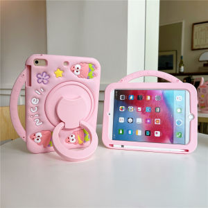 Đối với Samsung Galaxy Tab A9 A8 A7 S6 Lite cộng với một 8.0 10.1 inch 2019 SM-T225 T295 t515 T500 X205 P610 x110 X210 máy tính bảng trẻ em iPad vỏ silicon Chân quay khe cắm bút chì xử lý Dây Đeo Vai thiết kế hoạt hình