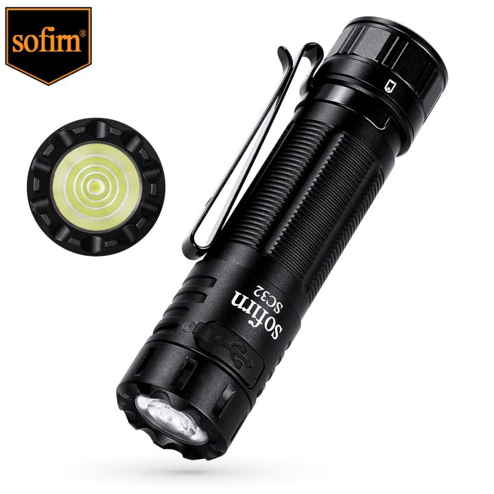 Sofirn SC32 18650 Powerful LED Flashlight USB C Rechargeable 1900lm