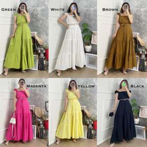CJ - SET 2105 DAENERYS TIED KNOT + RUFFLE MAXI SKIRT PREMIUM