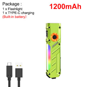 ASAFEE V005 Tactical EDC Flashlight 950LM With 365nm UV/Green Laser Multi-Color Side Light Magnetic Hall Switch Type-C Rechargeable Camping Light