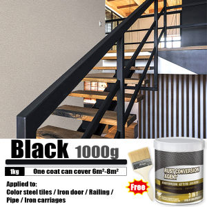 💕 No Need to Polish 💕 Anti rust paint for metal 1KG Metal Primer Paint Can be used in galvanized roof Converts rust into a protective layer For Rusty Metal Steel Stair Railings Rusty Color steel tile Motorcycles Tricycle Rust Converter