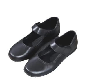 SHUTA Black Campus School Shoes Girls Round Toe Velcro Design Anti-Slip Rubber Sole Comfort Back To School Footwear Sizes 25-40