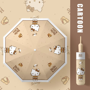 AE Sanrio Genuine Hello Automatic Sun and Rain Dual-Use Sunscreen Umbrella for Women Cute Cartoon Portable Customizable Sunshade