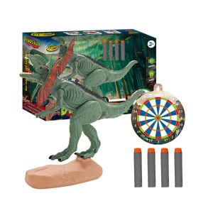 🔥Hot sale🔥Dinosaur toy gun projectile sound and light T. rex simulation model shooting target toy Gift soft bullet gun