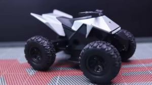 1/32 เทสลา มอเตอร์ไซค์วิบากสำหรับเด็ก โมเดลรถโลหะผสมหมุนสี่ล้อ ยานพาหนะออฟโรดหล่อ โมเดลรถ ของเล่นสำหรับเด็ก ของขวัญ