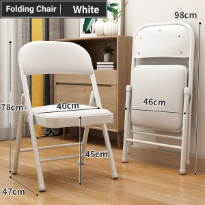 WAROOM Foldable Chair With Cushion Office Meeting Conference Chair Study Folding Back Chair Home Dining Chair Fancy Chair Kerusi Lipat / Kerusi Besi 折叠椅
