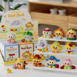 Happy Cute Duck Building Block Bricks Toy Assembly Particle Children Development Education Collection Toys Puzzle Boys And Girls Birthday Gifts Kids toys