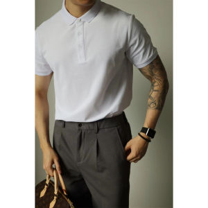 Microfiber Plain Black/White/Army Green/Grey S-4XL Plus Size Mens T-Shirt | Mens Collared Shirt Work Casual T-Shirt For Men