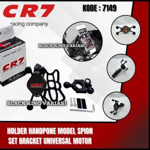 Holder HP Motor Spion Bahan Besi Penahan Ponsel Holder Spion Handphone UBS Charger Holder USB Motor