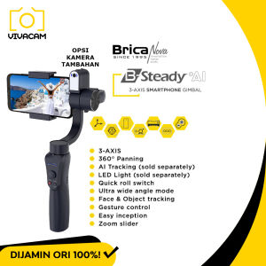 Brica B-Steady AI - BSteady AI 3-Axis Smartphone Gimbal - Gratis Tripod - BS1 AI