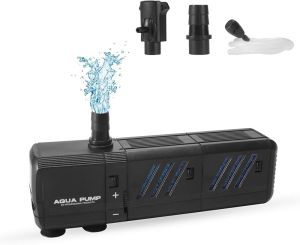 Aquarium Filter Insputer 8W Turtle Tank Filter with 2 Sponge Filtration 200 GPH Adjustable Submersible Fish Filters for 10-50 Gallo Pond Freshwater