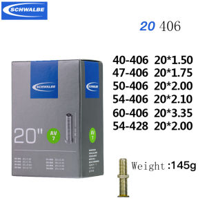 2pcs SCHWALBE Bike Tubes 406 40mm Long Presta Valve A/V F/V 20 x 1.1-1.5 1.5-2.0 for Folding Bike Inner Tube Cycling Parts SV6 AV7