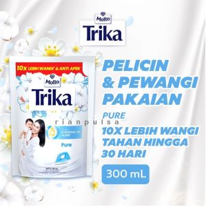Molto TRIKA PURE Pelicin Pewangi Pakaian Gosokan Strika 300 ML Ra Pika Kis Pray Pouch Essensial Oil Alami
