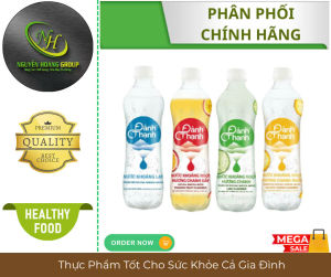 THÙNG 24 CHAI - Đảnh Thạnh Nước Khoáng Có Ga MIX 4 LOẠI Chai 430 ml (6 Chanh Tươi 6 Chanh Muối 6 Chanh Dây 6 Khoáng Lạt))
