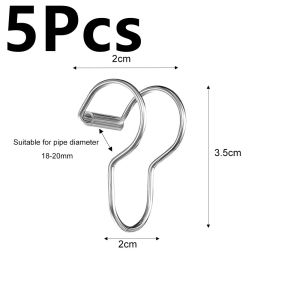 【On Sale】5Pcs Stainless Steel Nonslip Clothesline Grips Universal Hanger Fastener Outdoor Clothes Hanging Hooks Holder