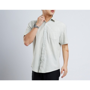 Kemeja Katun Premium Lengan Pendek Polos Gaya Korea - T-Shirt Pria Casual