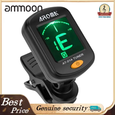 AROMA AT-01A Rotatable Clip-on Tuner LCD Display for Chromatic Guitar Bass Ukulele Violin