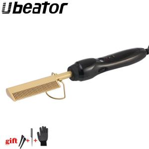 2020 newest gold hair comb Fast Smoothing Electric Hair Straightener Brush Ceramic Heating Temperature