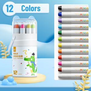 12/24/36/48Colors Water Soluble Color Painting Stick Washable Hand Non Dirty Crayon Childrens Rotating Colorful Art Supplies Gift